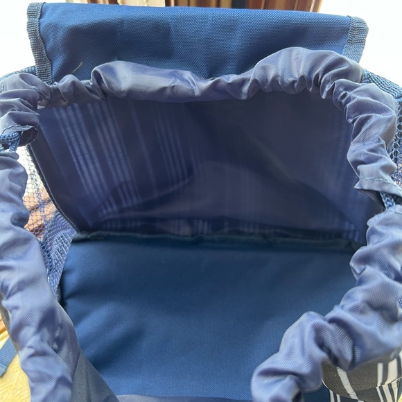 Picnic Time Brand Backpack with Cooler and Dry Space-Navy & White Striped - Picture 3 of 5